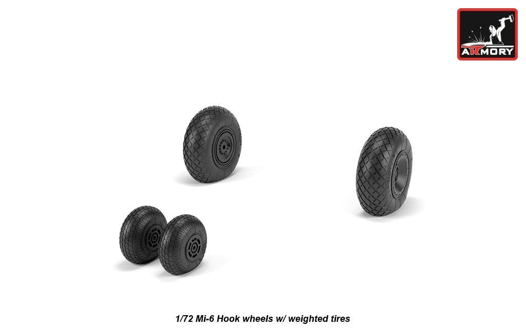 Armory Models AW72058 Mil Mi-6 Hook wheels w/ weighted tires 1/72 – immagine 2