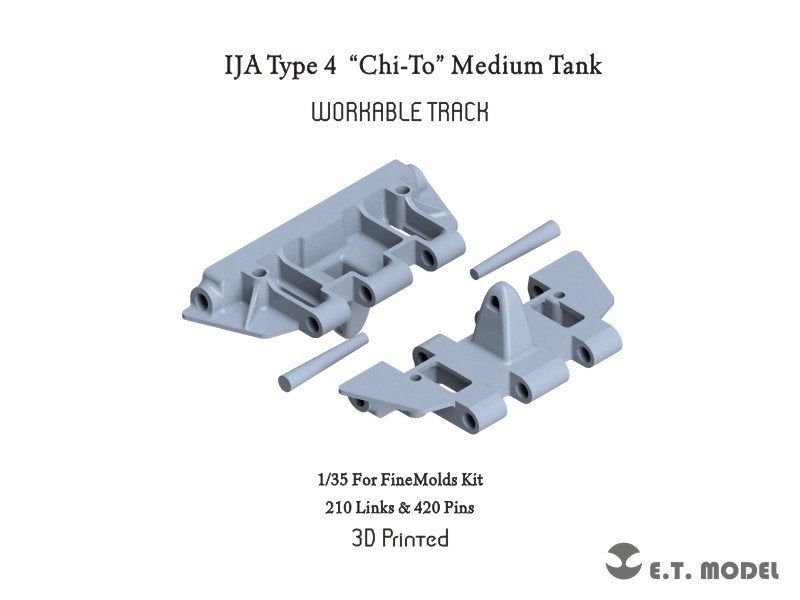 ET Model P35-027 IJA Type 4 “Chi-To” Medium Tank Workable Track ( 3D Printed ) 1/35