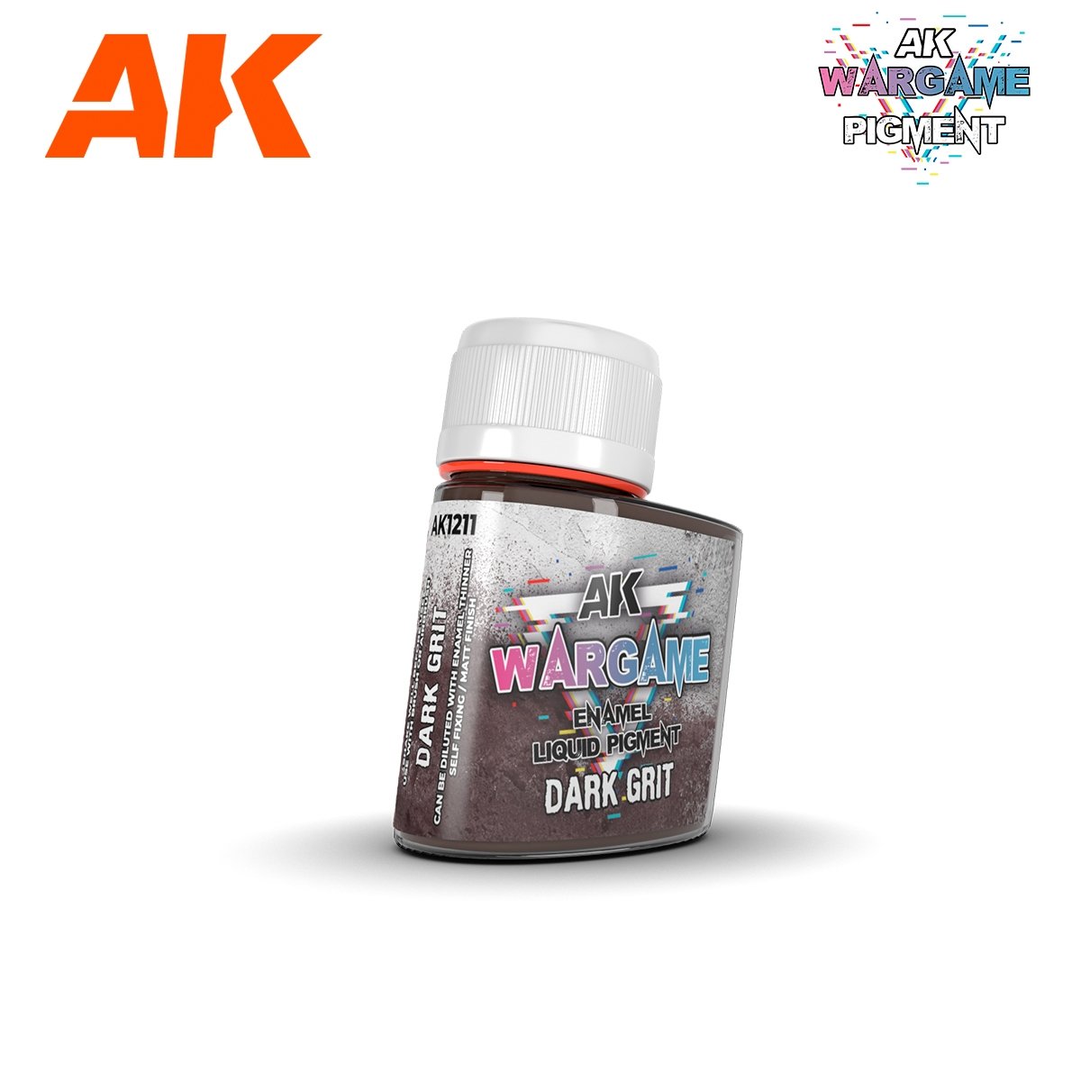 AK Interactive AK1211 DARK GRIT – Pigment liquide émail 35 ml