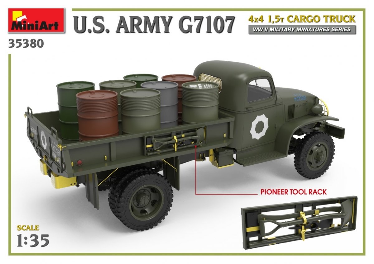 MiniArt 35380 Camion cargo 4x4 1,5 t de l&amp;#39;armée américaine G7107, échelle 1/35 – image 8