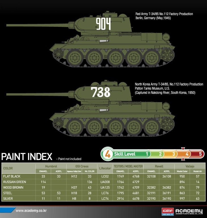 Academy 13290 T-34/85 No.112 Factory Production 1/35 – immagine 6
