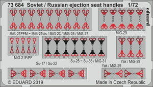 Poignées de siège éjectable soviétiques/russes Eduard 73684, échelle 1/72