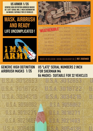 1 Man Army 35GEN403 US &amp;#39;Late&amp;#39; Serial Numbers 2 inch 1/35
