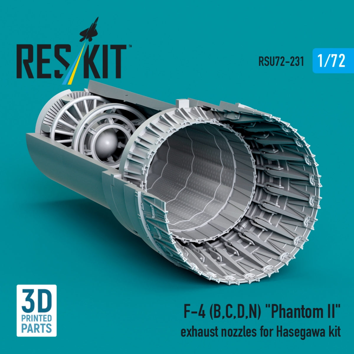 RESKIT RSU72-0231 F-4 (B, C, D, N) &amp;quot;Phantom II&amp;quot; exhaust nozzles for Hasegawa kit (3D Printed) 1/72 – imagen 2