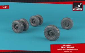 Armory Models AW48311 CH-47 Chinook wheels w/ weighted tires 1/48 – immagine 4