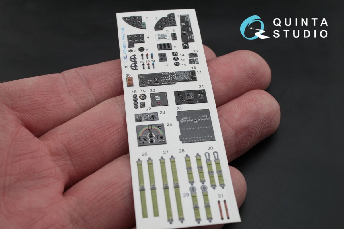 Quinta Studio QD48011 Pe-2 3D-Printed &amp;amp; coloured Interior on decal paper (for Zvezda kits) 1/48 – immagine 4