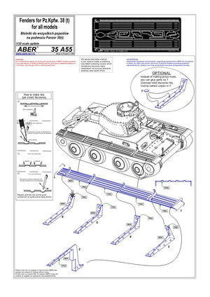 Aber 35A055 Błotniki do czołgów typu Panzer 38 (Praga) 1/35 – immagine 4