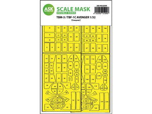Art Scale Kit M32094 TBM-3/TBF-1C Double-Sided Express Fit Mask for Trumpeter 1/32