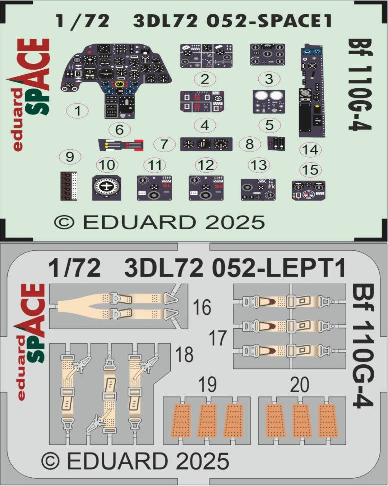 Eduard 3DL72052 Bf 110G-4 SPACE Eduard 1/72
