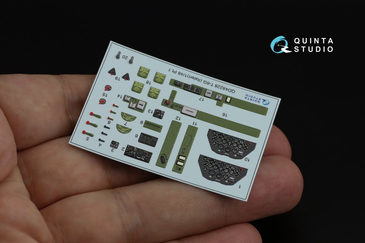 Quinta Studio QD48228 T-6G 3D-Printed &amp;amp; coloured Interior on decal paper (Italeri) 1/48 – immagine 4