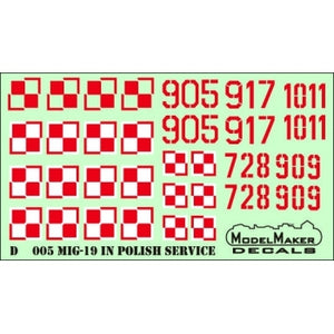 ModelMaker Decals D48005 MiG-19 in Polish service 1/48