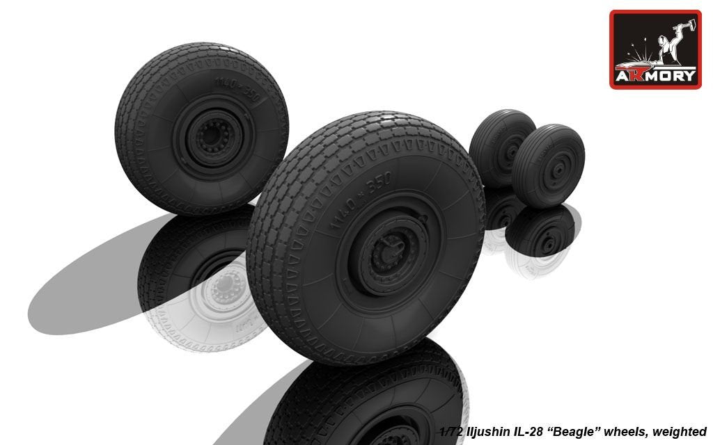 Armory Models AW72040 Iljushin IL-28 Beagle wheels, weighted 1/72 – immagine 4