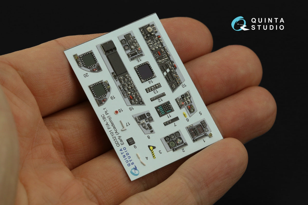 Quinta Studio QDS-32101 F/A-18C Early Intérieur coloré imprimé en 3D sur papier décalcomanie (Academy) (Petite version) 1/32 – image 4