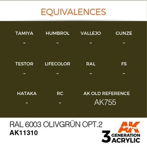 AK Interactive AK11310 RAL 6003 OLIVGRÜN OPT.2 17ml – immagine 3