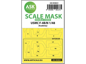 Art Scale Kit M48021 USMC F-4B/N Double-Sided Painting Mask for Academy 1/48