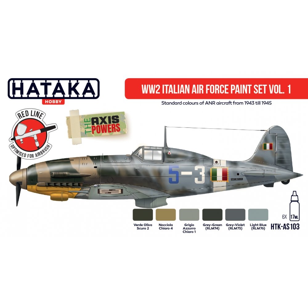 Hataka Hobby HTK-AS103 Coffret de peinture pour l&amp;#39;armée de l&amp;#39;air italienne de la Seconde Guerre mondiale, vol. 1 – image 2