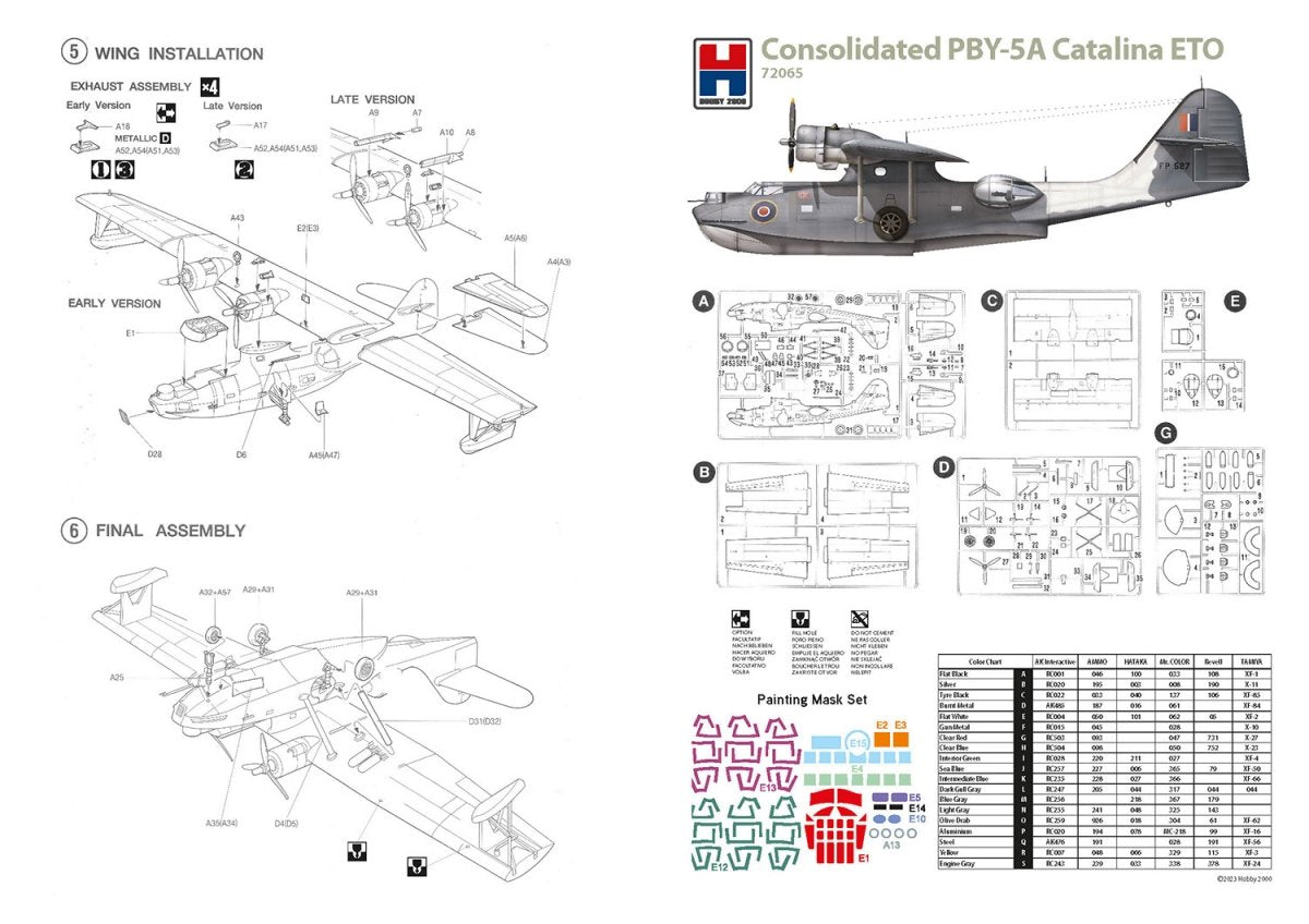 Hobby 2000 72065 Consolidated PBY-5A Catalina ETO ( Academy + CARTOGRAF + MASKI) 1/72 – immagine 3