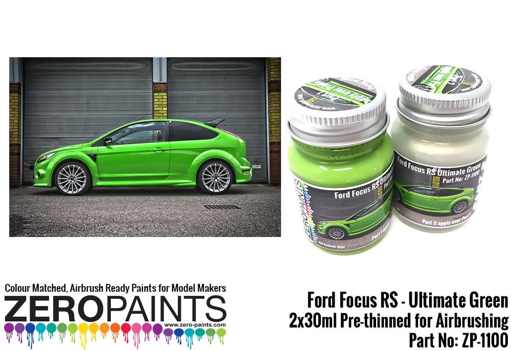 Zero Paints ZP-1100 Ford Focus RS Ultimate Green Paint 2x30ml – immagine 3