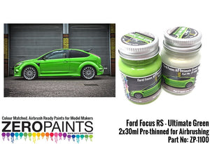 Zero Paints ZP-1100 Ford Focus RS Ultimate Green Paint 2x30ml – immagine 3