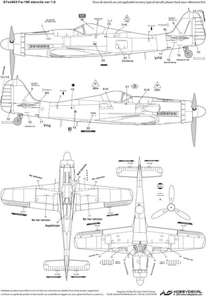 HobbyDecal ST48003V1 Pochoirs Fw-190 version 1 1/48 – image 2