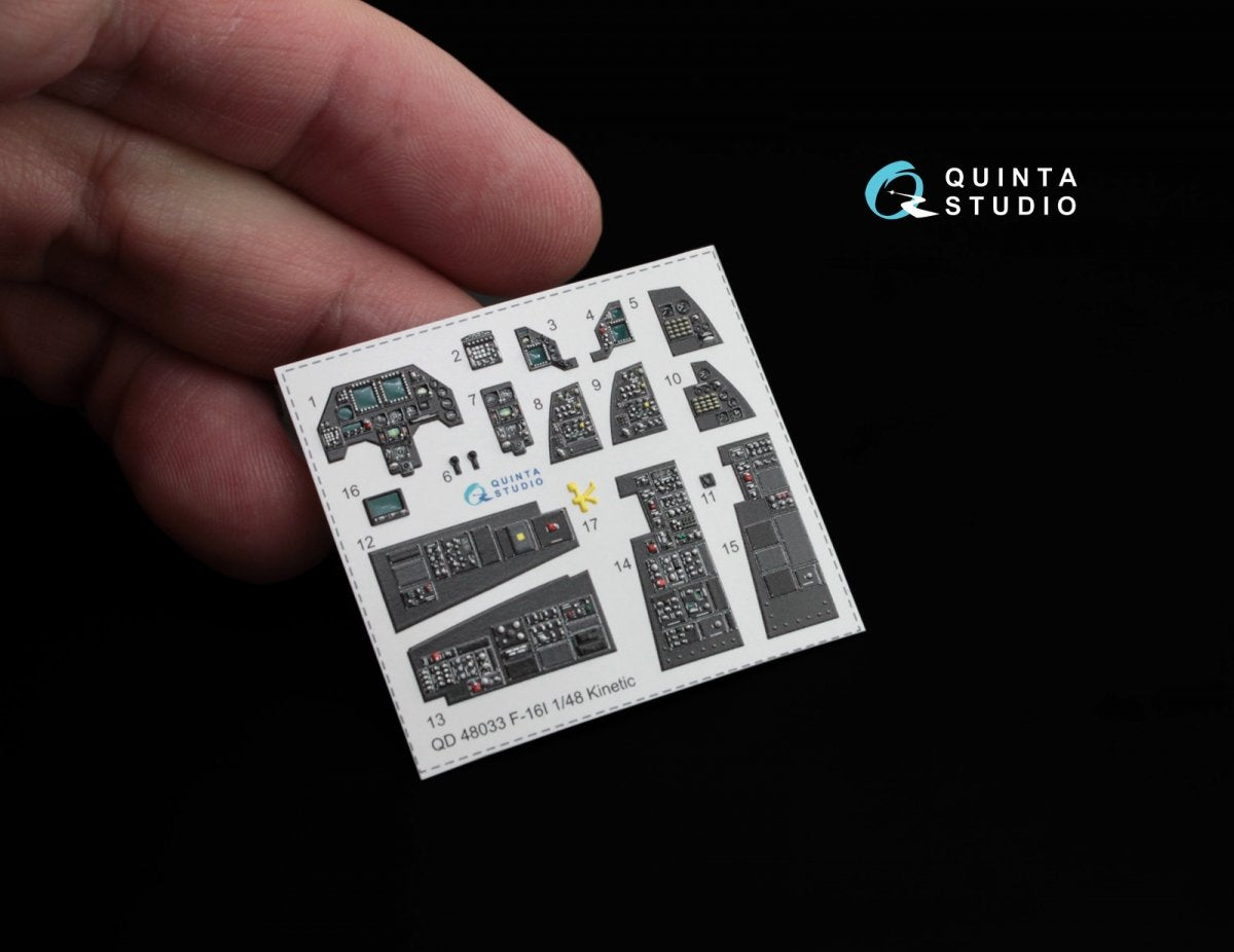 Quinta Studio QD48033 F-16I 3D-Printed &amp;amp; coloured Interior on decal paper (for Kinetic kit) 1/48 – Bild 4