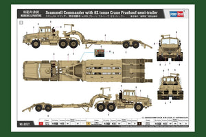 Hobby Boss 85527 Scammell Commander with 62 tonne Crane Fruehauf semi-trailer 1/35 – imagen 5