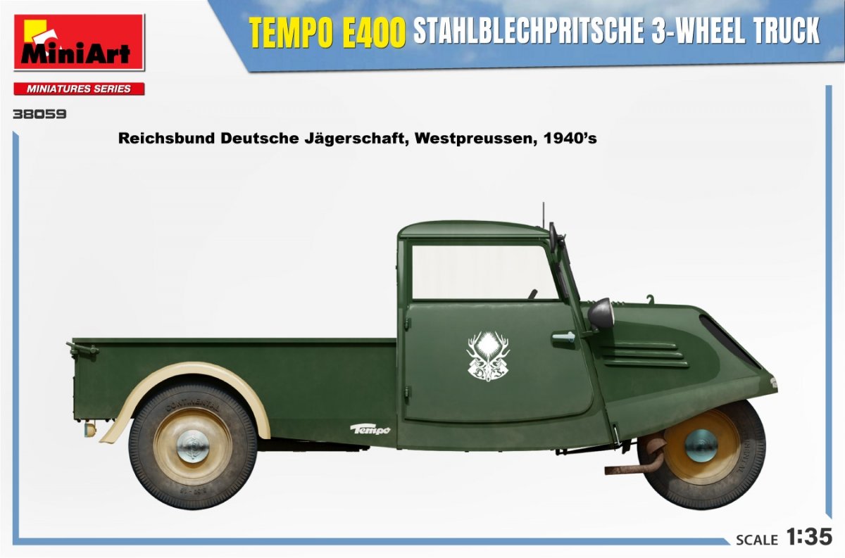 MiniArt 38059 TEMPO E400 STAHLBLECHPRITSCHE 3-WHEEL TRUCK 1/35 – Bild 12