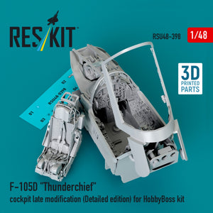 RESKIT RSU48-0398 F-105D &amp;quot;Thunderchief&amp;quot; cockpit late modification (Detailed edition) for HobbyBoss kit (3D Printed) 1/48 – immagine 2