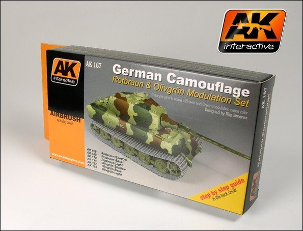 AK Interactive AK167 German Green Brown Modulation Set 6x17ml