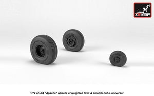 Armory Models AW72335 AH-64 Apache wheels w/ weighted tires, smooth hubs 1/72 – imagen 3