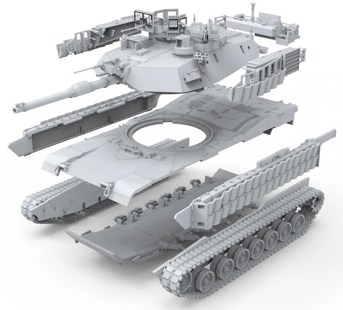 Meng Model 72-003 U.S Main Battle Tank M1A2 SEP ABRAMS TUSK II 1/72 – immagine 4