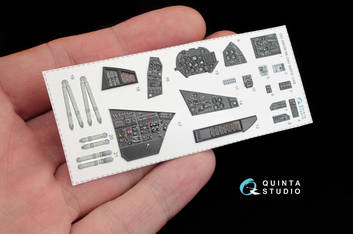 Quinta Studio QD48036 Mi-24V NATO (black panels) 3D-Printed &amp;amp; coloured Interior on decal paper (for Zvezda kit) 1/48 – imagen 2