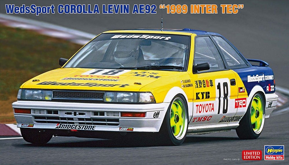 Hasegawa 20531 WedsSport Corolla Levin AE92 "1989 Inter Tec" 1/24