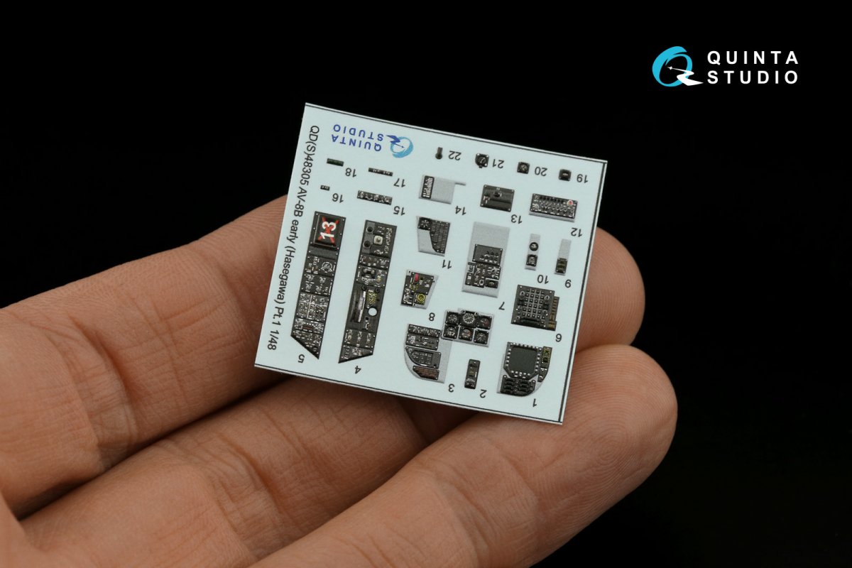 Quinta Studio QDS-48305 AV-8B Early 3D-Printed &amp;amp; coloured Interior on decal paper (Hasegawa) (Small version) 1/48 – imagen 6