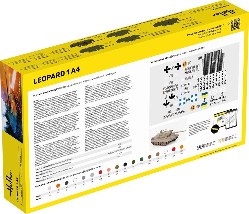 Heller 57126 Leopard 1A4 - Starter Kit 1/35 – zdjęcie 4