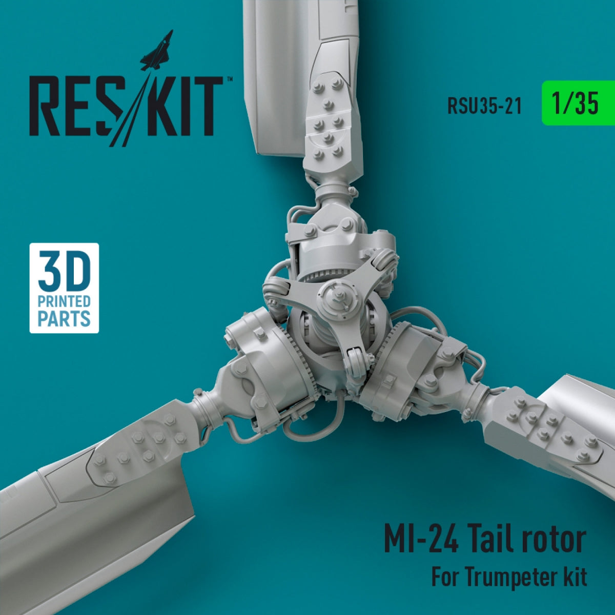 RESKIT RSU35-0021 Mi-24 tail rotor for Trumpeter kit (3D printed) 1/35 – immagine 2
