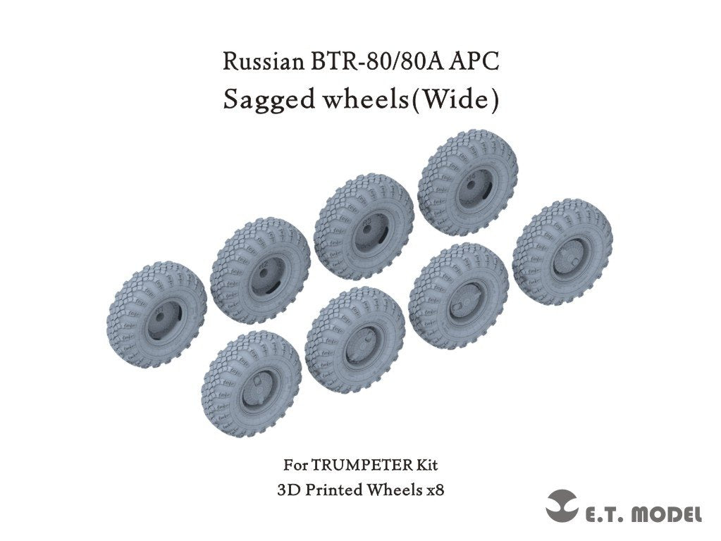 ET Model P35-120 BTR-80/80A APC russe, roues affaissées (larges), pour maquette TRUMPETER au 1/35