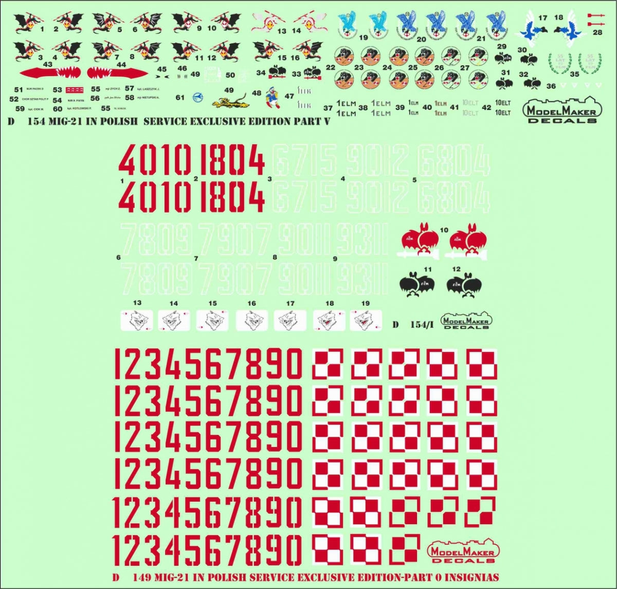 ModelMaker Decals D48154 MiG-21 in Polish service exclusive edition part V 1/48 – Bild 5
