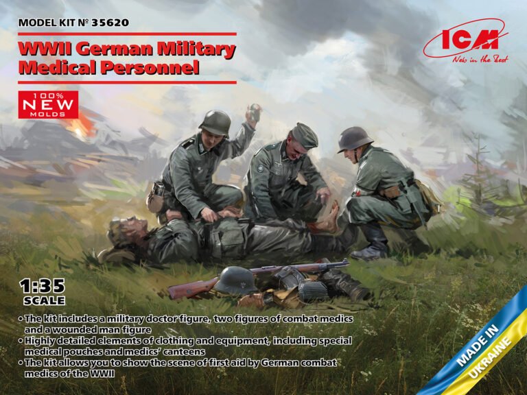 ICM 35620 Personnel médical militaire allemand de la Seconde Guerre mondiale, échelle 1/35