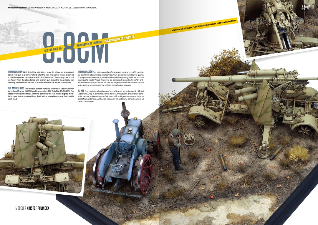 AK Interactive AK4907 WORN ART COLLECTION ISSUE 05 – GERMAN ARTILLERY - Bilingual English/Spanish – Bild 6