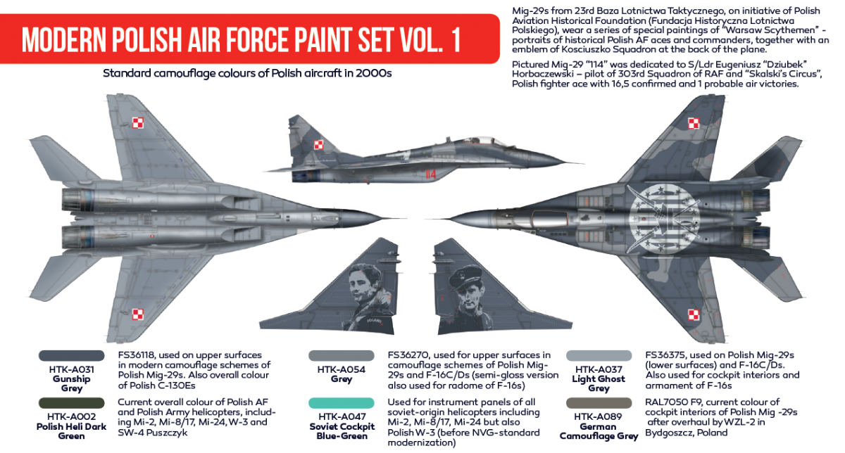 Coffret de peinture Hataka HTK-AS17 Modern Polish Air Force vol. 1 (6x17ml) – image 2