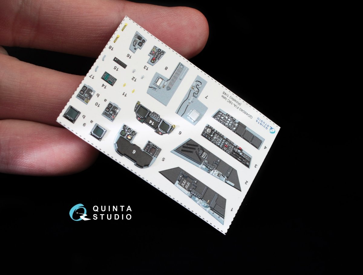 Intérieur imprimé en 3D et coloré sur papier décalcomanie (pour Kinetic) Quinta Studio QD48040 F/A-18C (version tardive) à l&amp;#39;échelle 1/48 – image 8