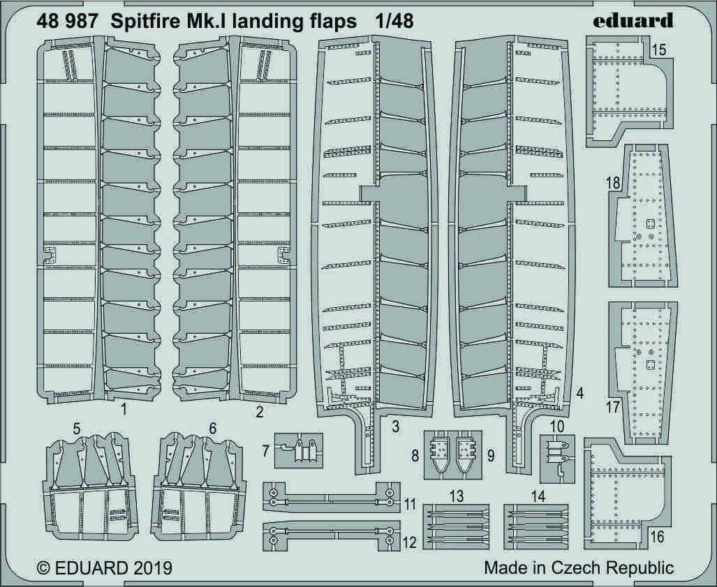 Eduard 48987 Spitfire Mk. I landing flaps 1/48 TAMIYA