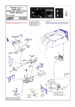 Aber 35A033 Wieża do Kfz.234/1, 140/1, 251/23, 250/9 1/35 – zdjęcie 4