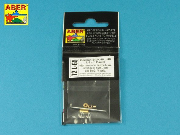 Aber 72L-65 German StuK.40 L/48 7,5 cm Bartel with middle model muzzle brake for StuG. III Ausf.G late &amp;amp; StuG. IV - early 1/72 – imagen 7