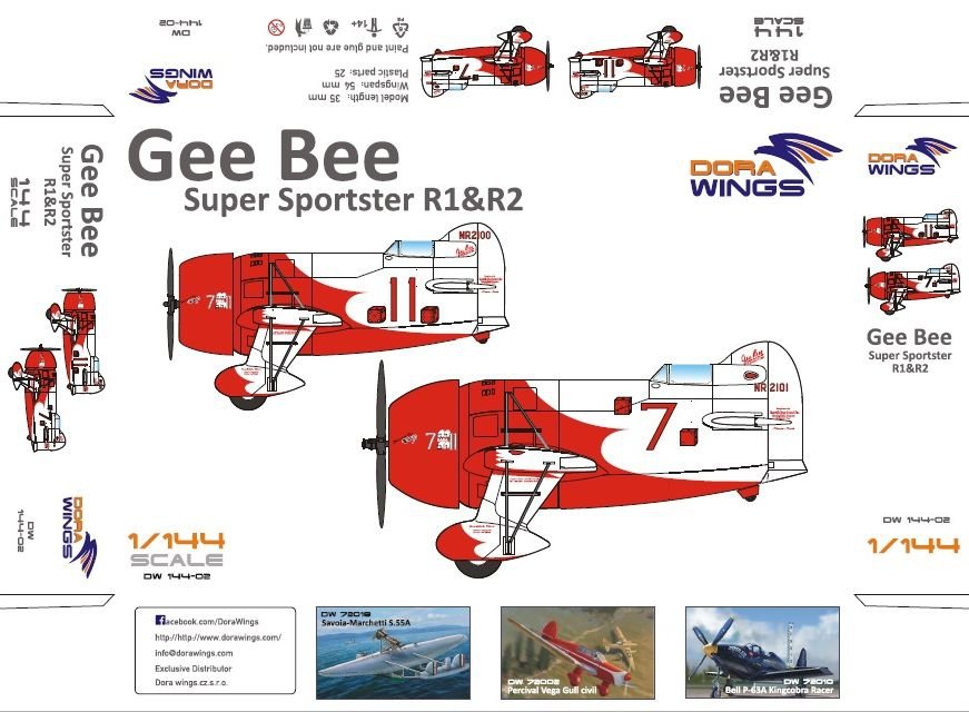 Dora Wings 14402 GeeBee Supersporster R1&amp;amp;R2 1/144 – Bild 2