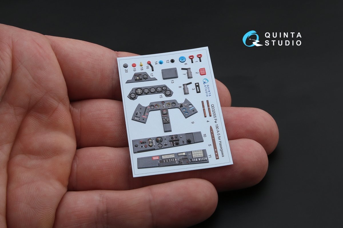 Quinta Studio QD32055 FW 190A-5 3D-Printed &amp;amp; coloured Interior on decal paper (for Hasegawa kit) 1/32 – imagen 3