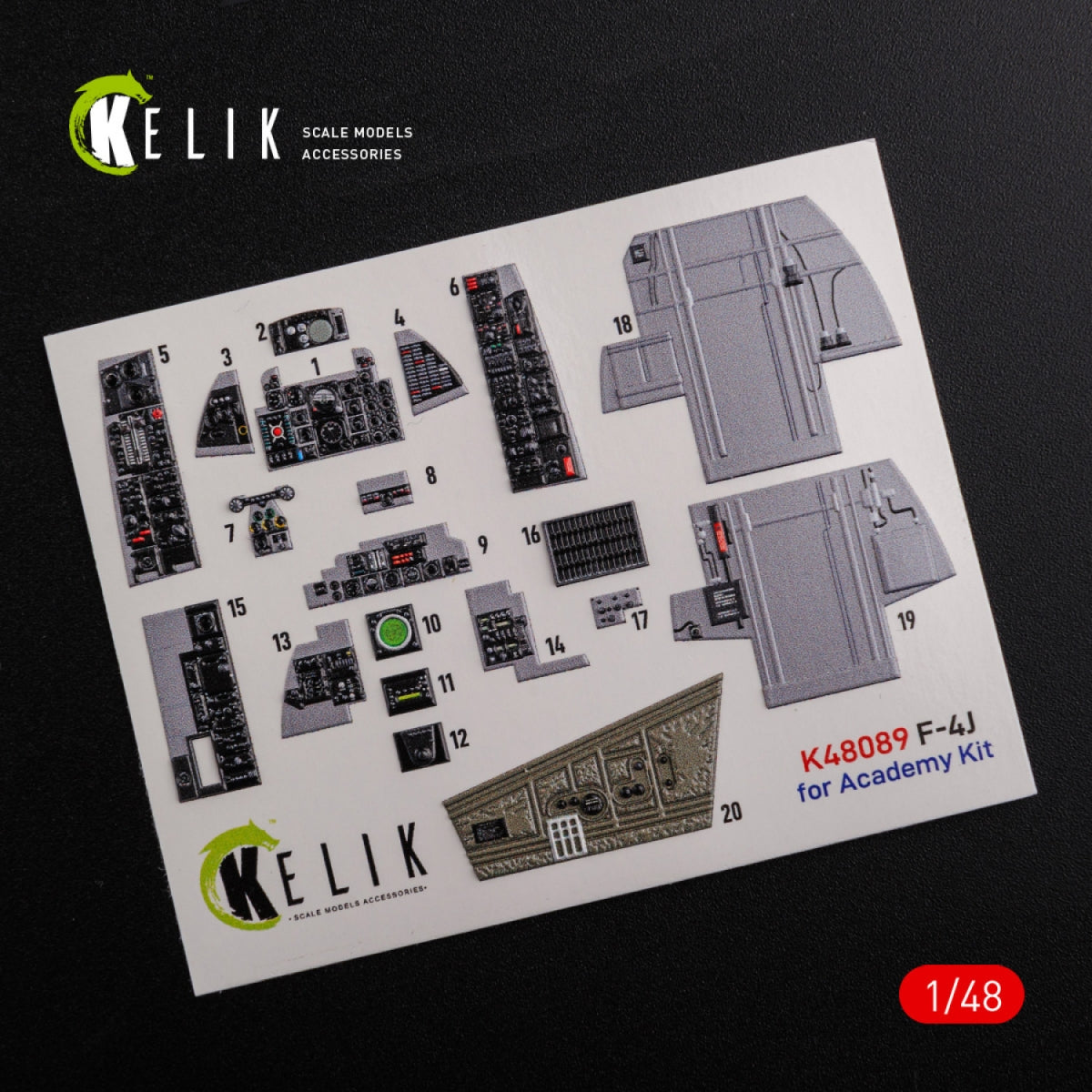 KELIK K48089 F-4J &amp;quot;Phantom II&amp;quot; interior 3D decals for Academy kit 1/48 – image 2