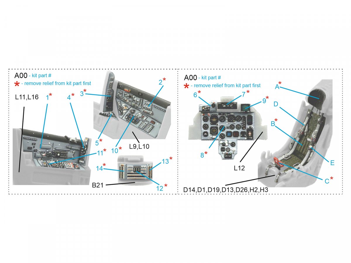 Intérieur imprimé en 3D et coloré sur papier décalcomanie Quinta Studio QD72071 MiG-29 9-12 (GWH) 1/72 – image 12