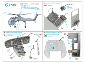 Quinta Studio QDS-35100 CH-54A 3D-Printed &amp;amp; colored Interior on decal paper (ICM) (Small version) 1/35 – image 2